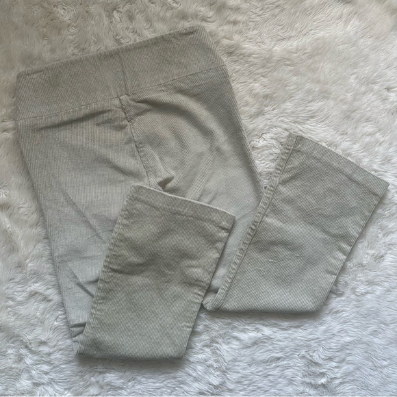 Sprwmn Pants Corduroy Ankle Flare Pull On Elastic Waist Cropped Beige M - Picture 3 of 12